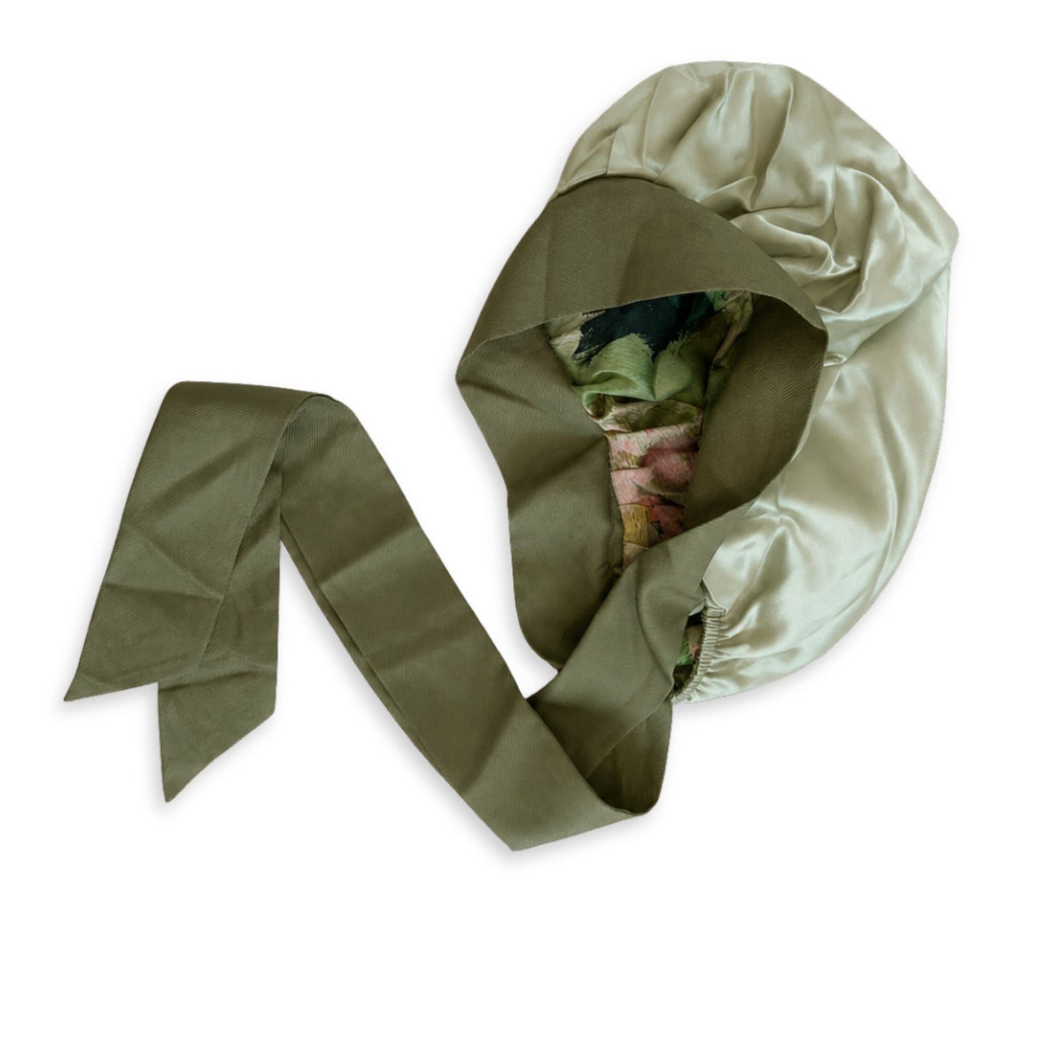 Reversible Mulberry Silk Bonnet with Twill Ties
