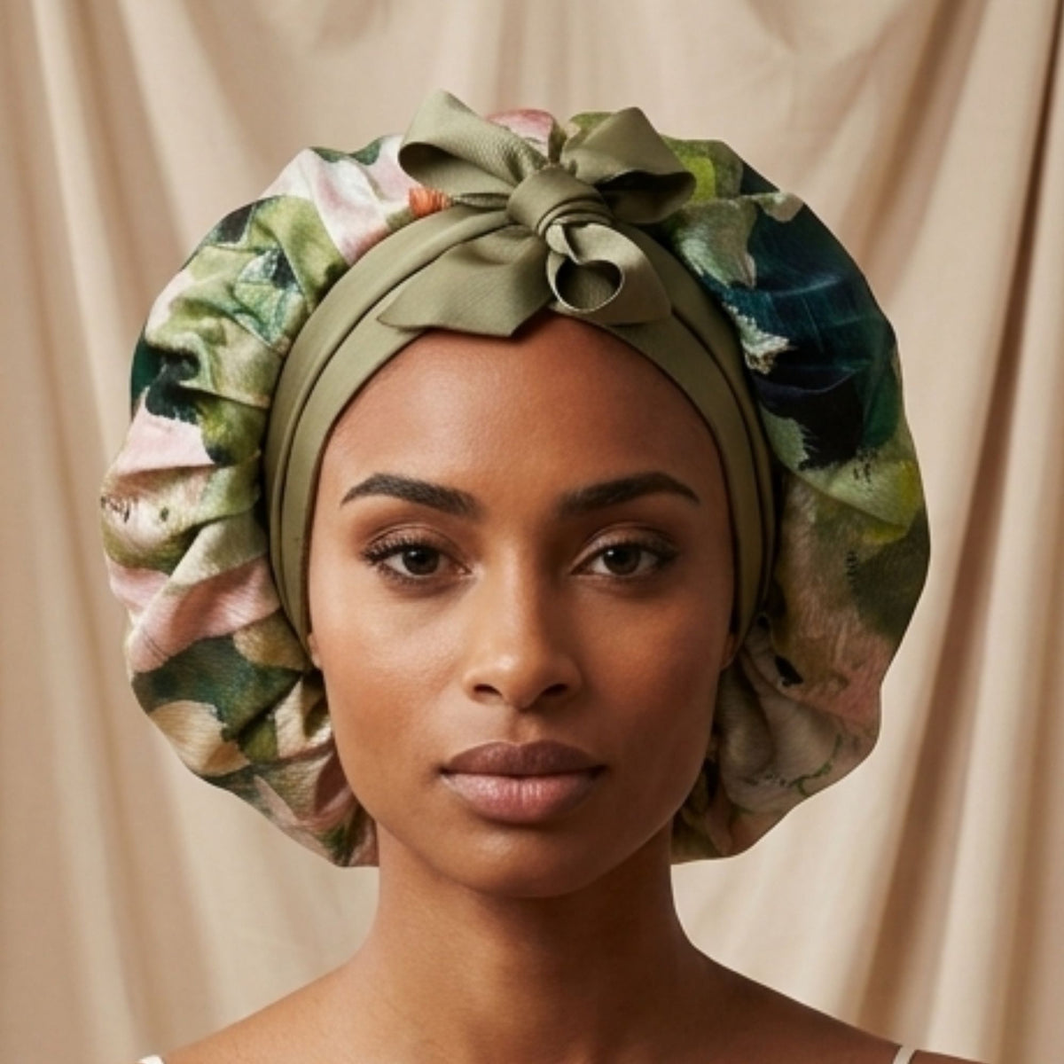 Reversible Mulberry Silk Bonnet with Twill Ties