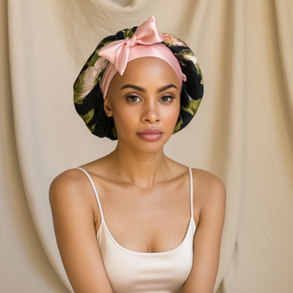 Reversible Mulberry Silk Bonnet with Ties