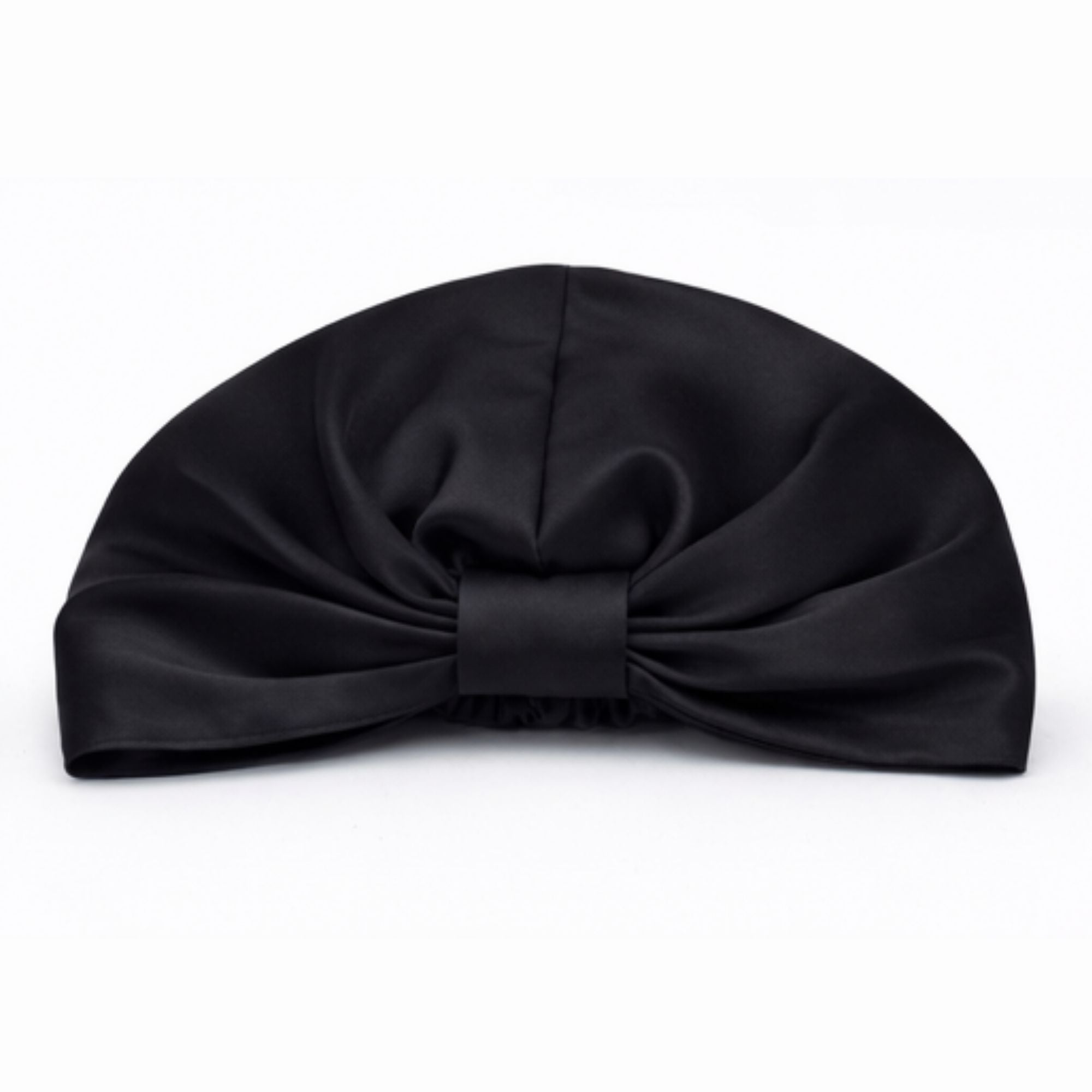 black mulberry silk bonnet on a white background