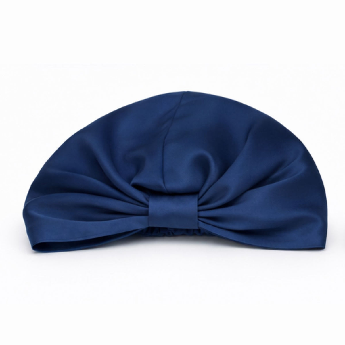 dark navy mulberry silk bonnet on a white background