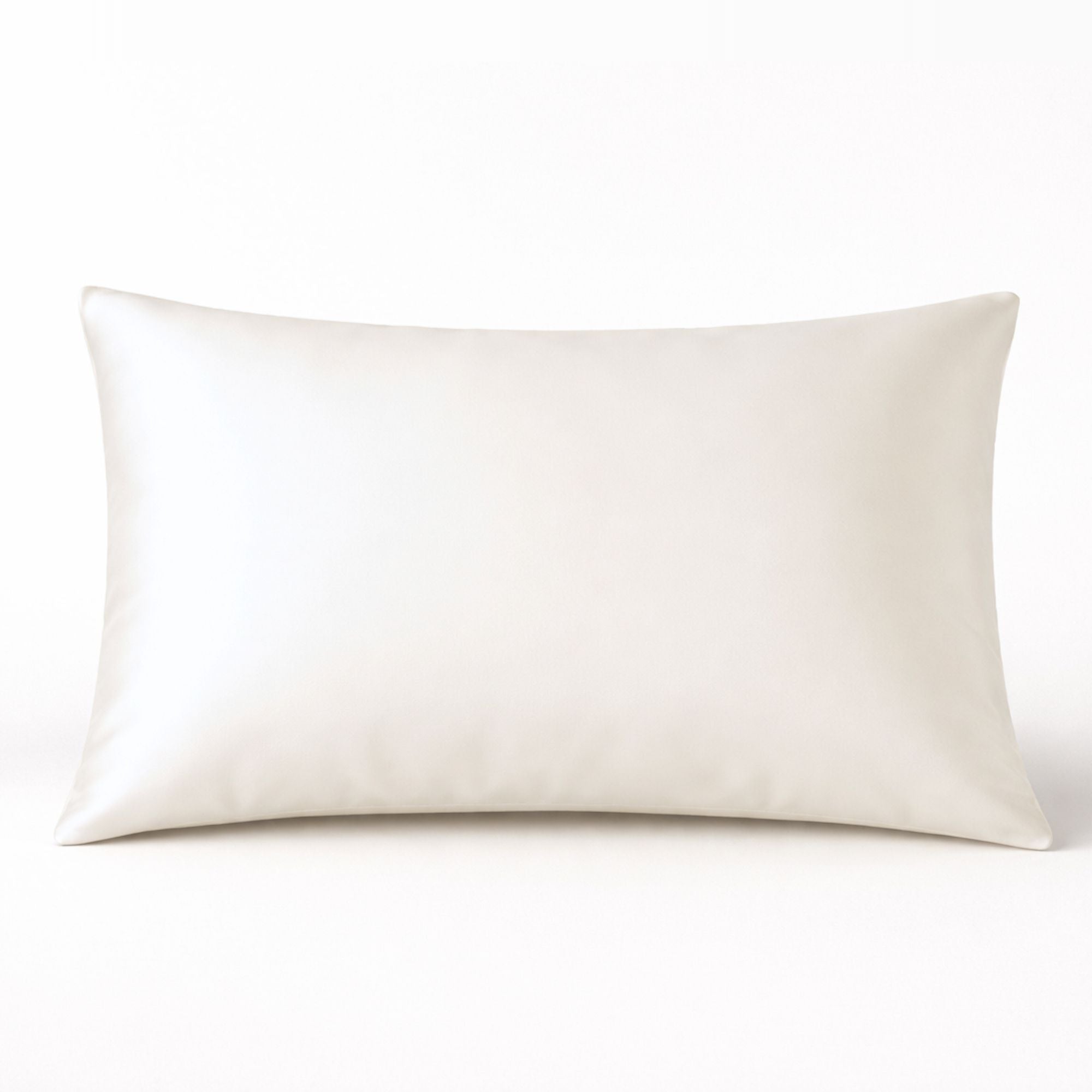 ivory silk housewife pillowcase on a white background