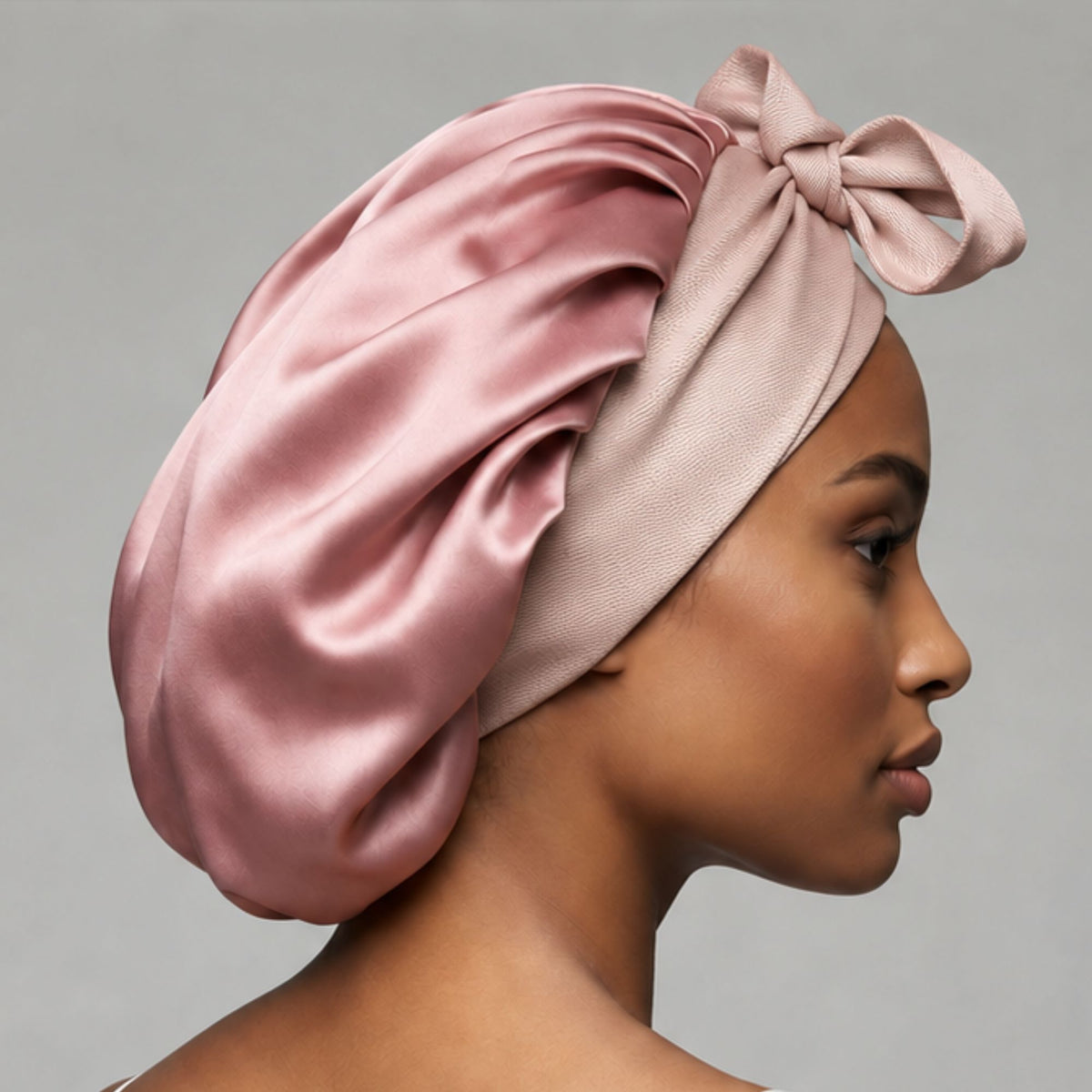 Reversible Mulberry Silk Bonnet with Twill Ties