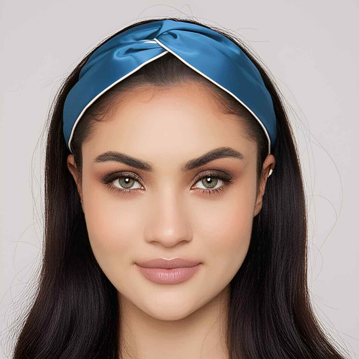 Teal Mulberry Silk Bonnet, Eye Mask and Headband Set