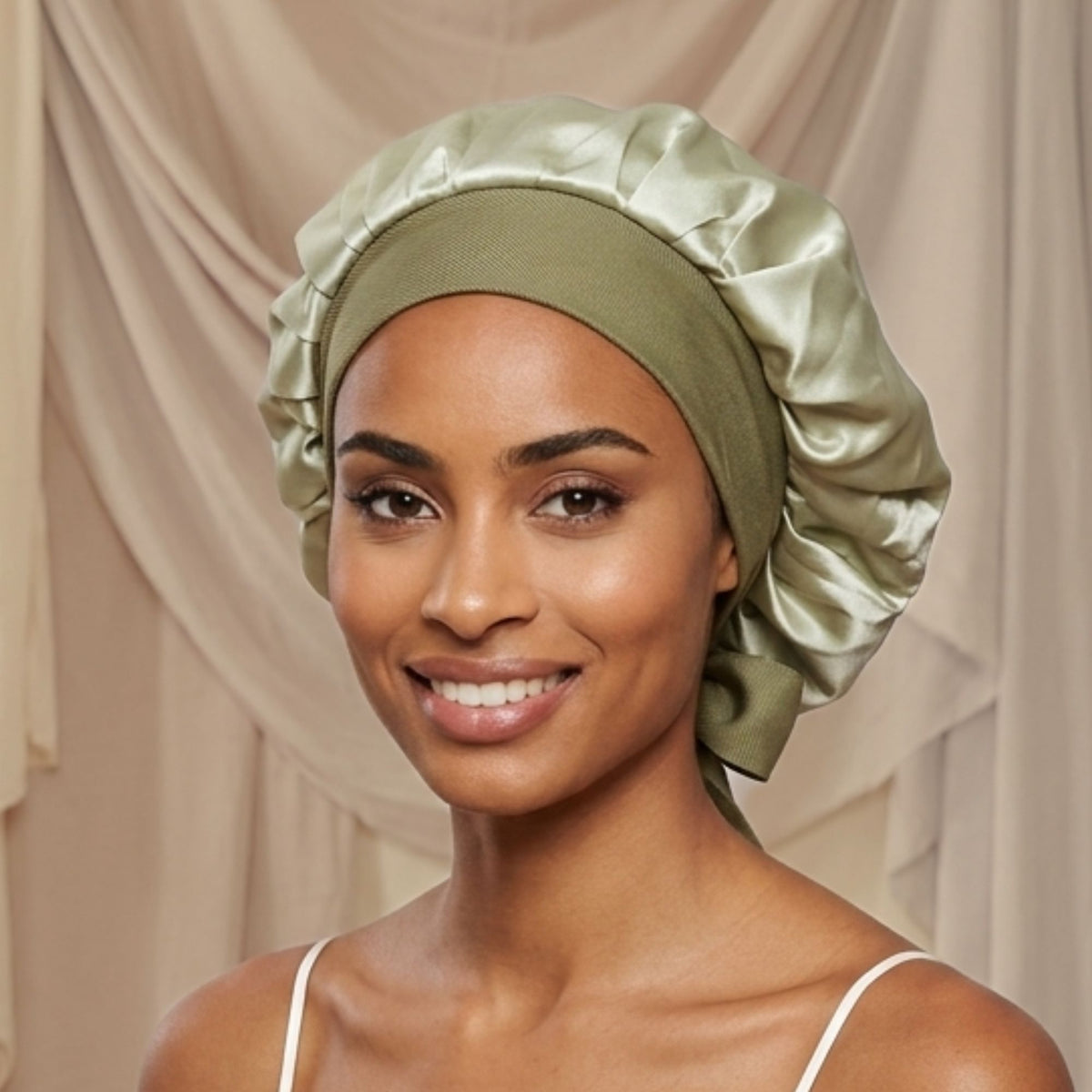 Reversible Mulberry Silk Bonnet with Twill Ties