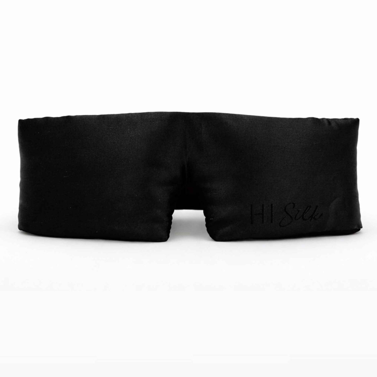 Black 3d silk eye mask on a white background