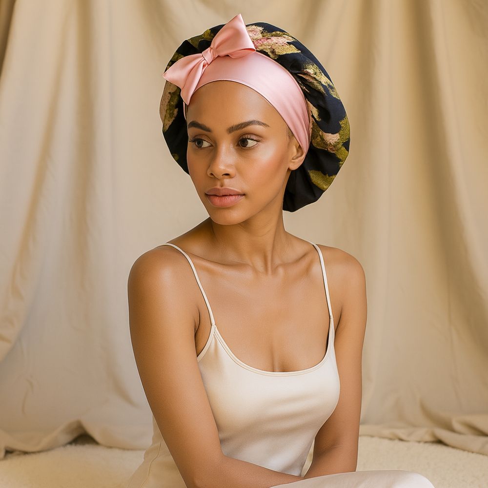 Reversible Mulberry Silk Bonnet with Ties