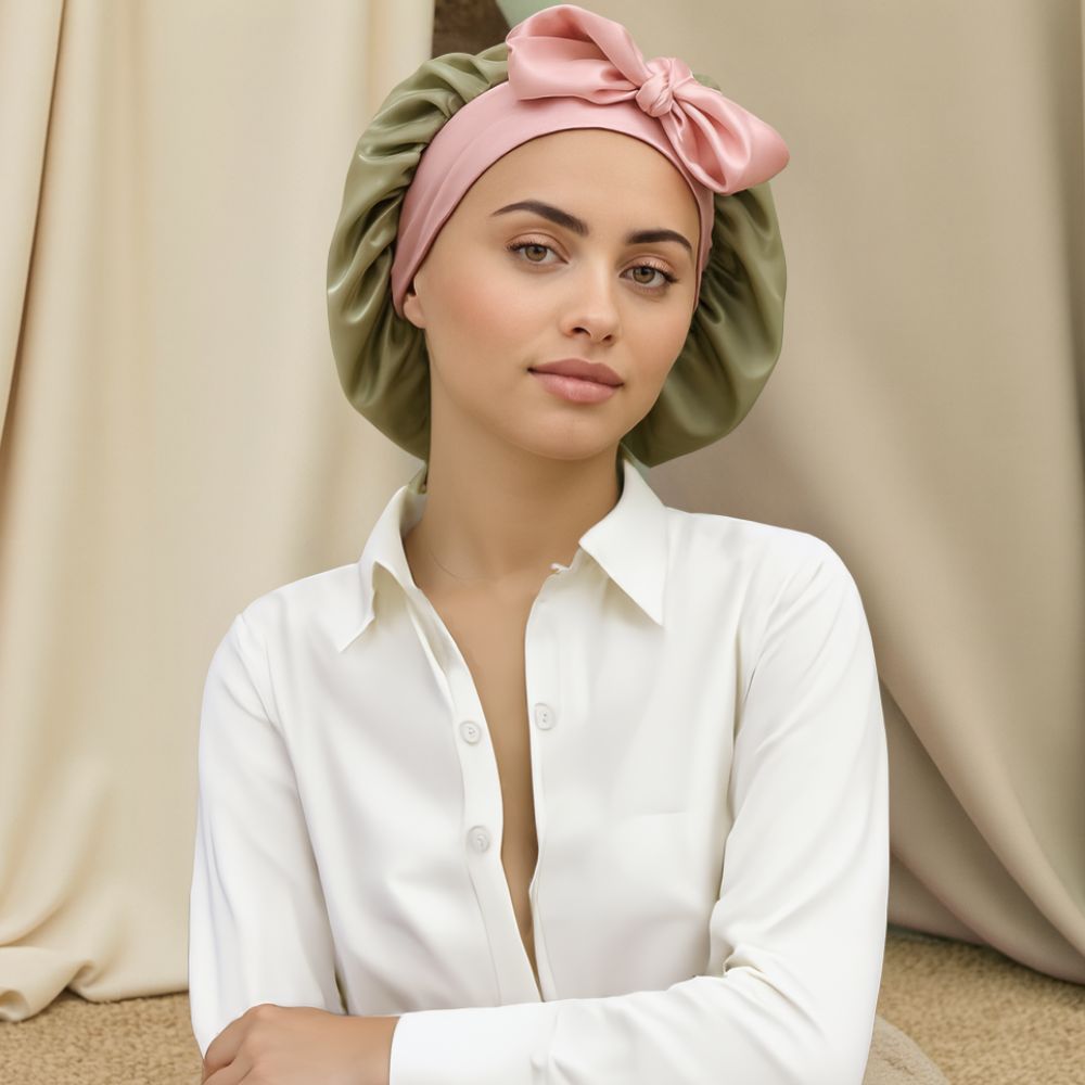 Reversible Mulberry Silk Bonnet with Ties