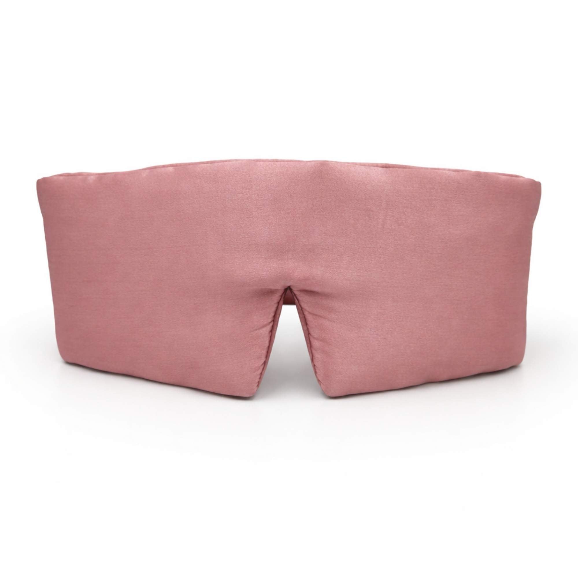 dusty Pink silk sleep mask on a white background