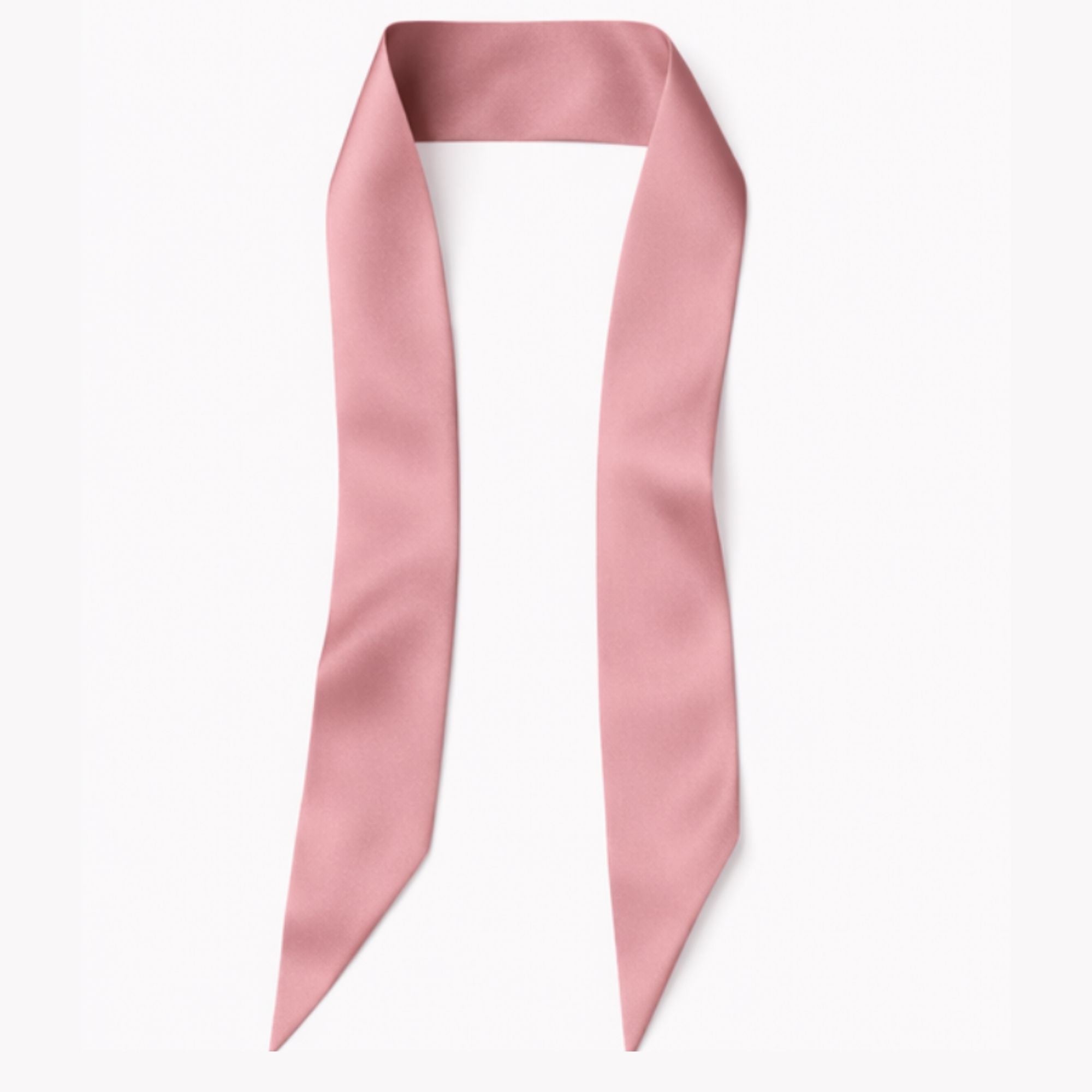 dusty rose pink skinny silk scarf