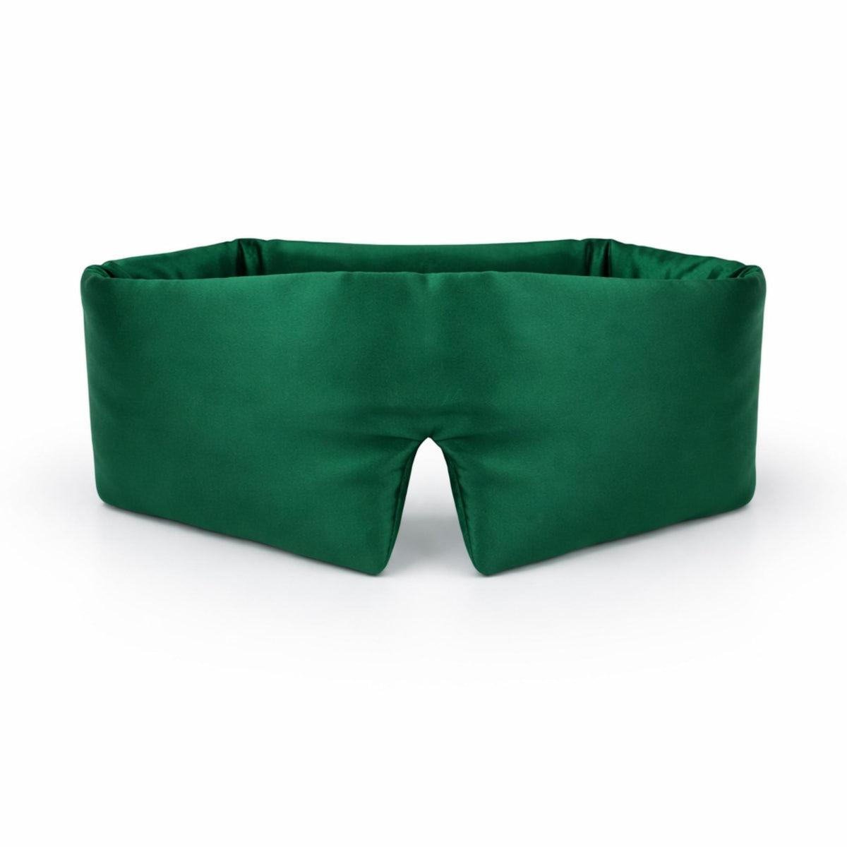 forest green silk eye mask on a white background
