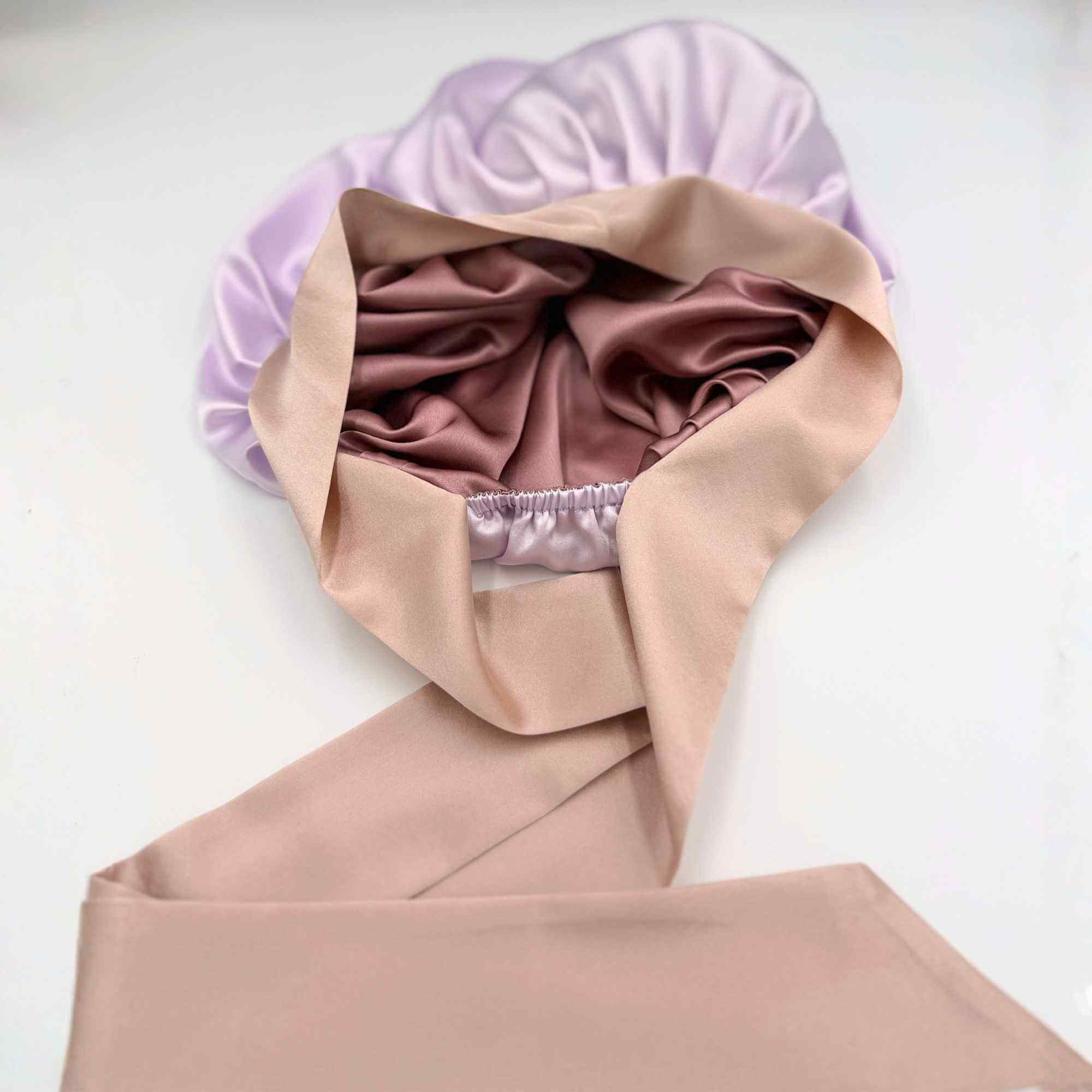 Reversible Mulberry Silk Bonnet with Ties