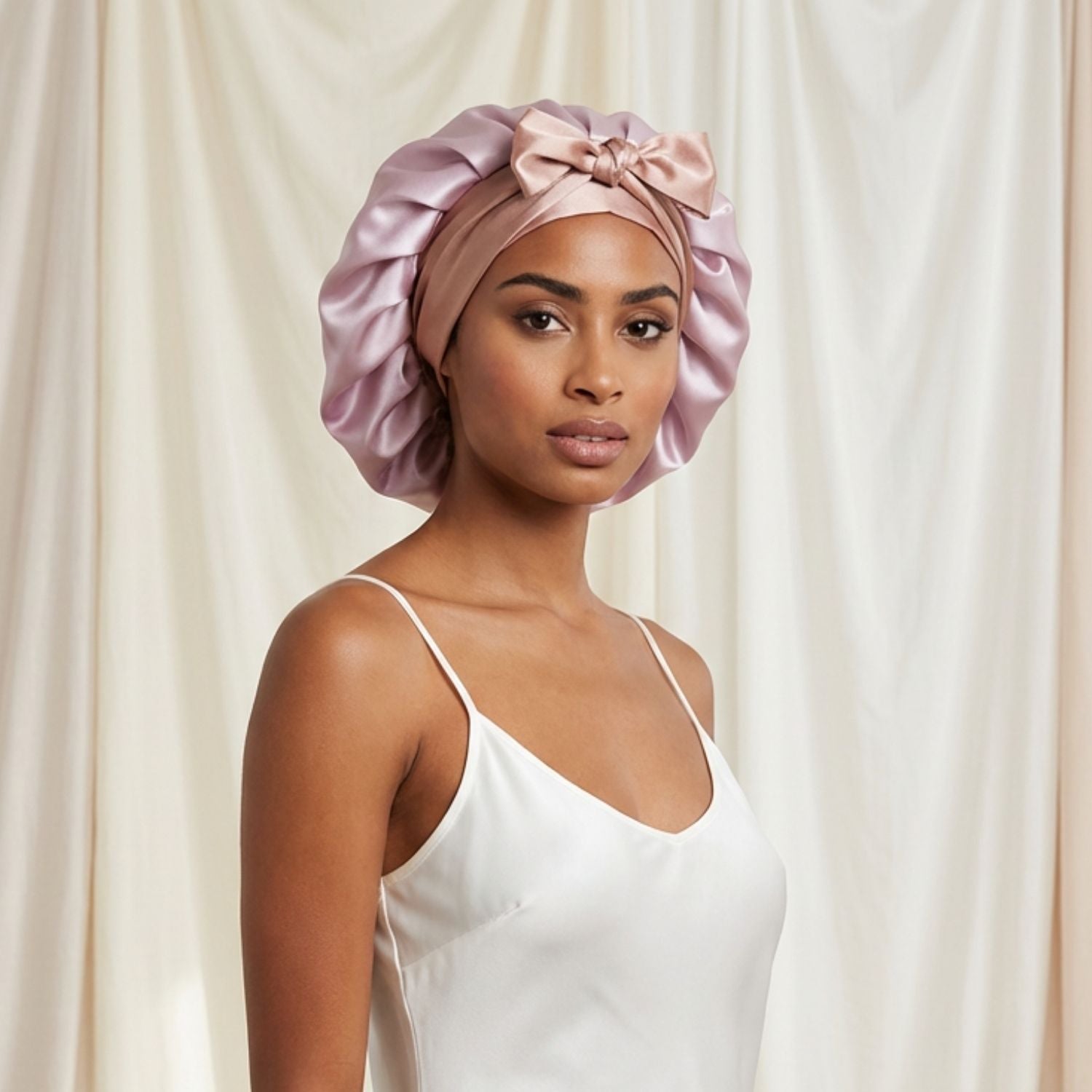 Reversible Mulberry Silk Bonnet with Ties
