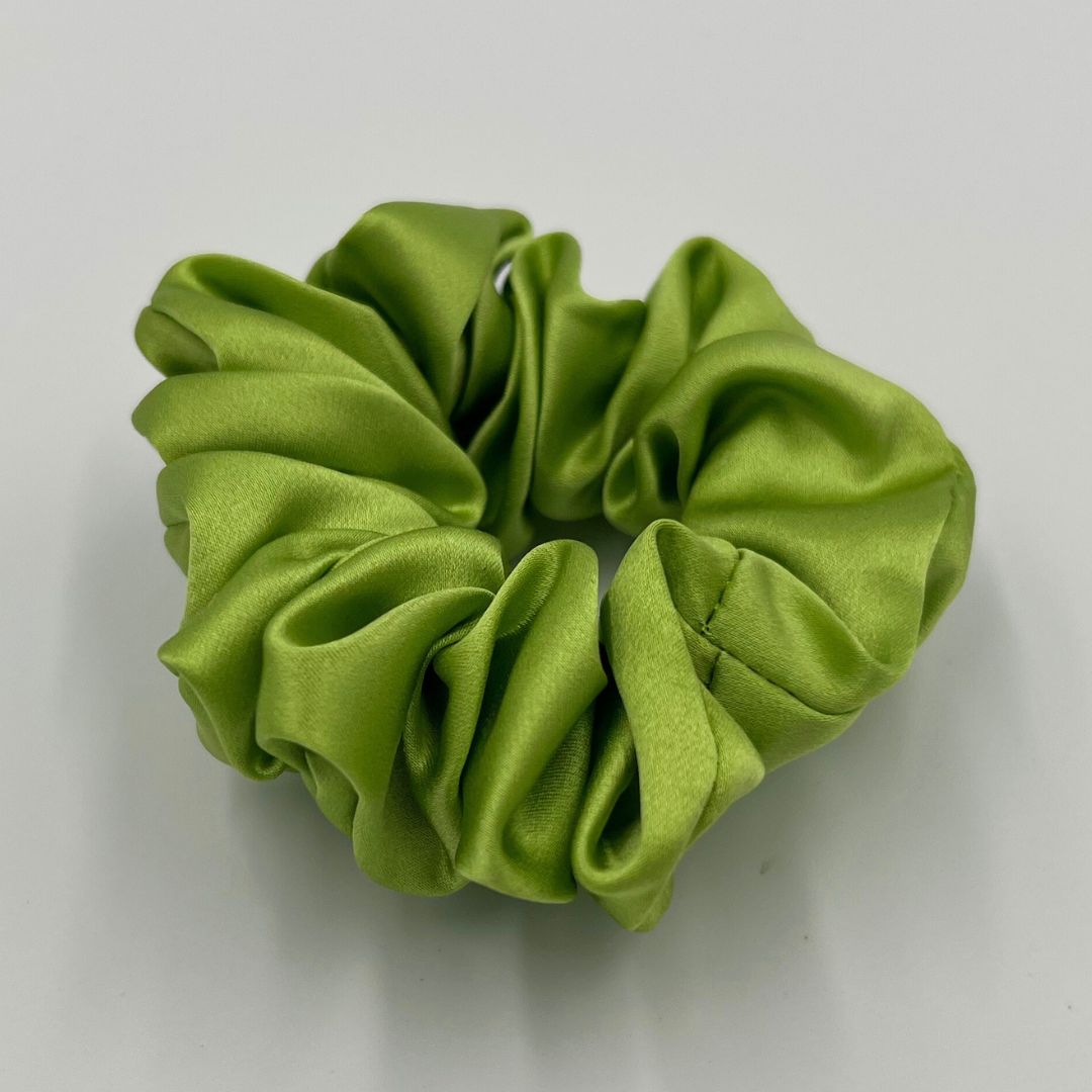 lime green silk scrunchie