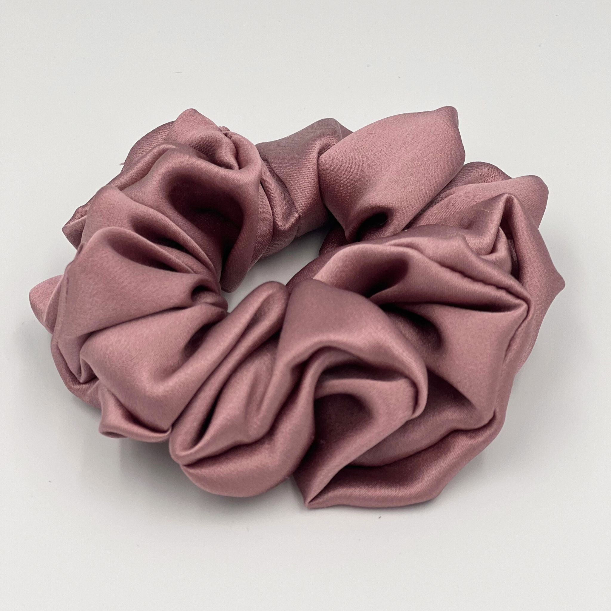 dusty pink silk scrunchie