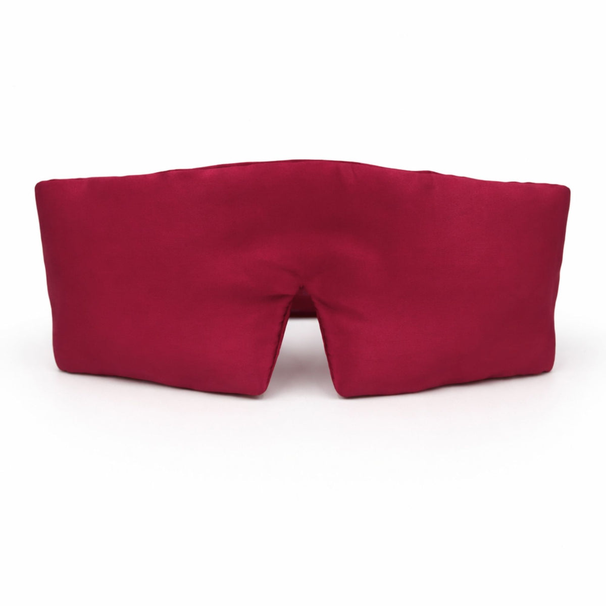 Red silk eye mask on a white background