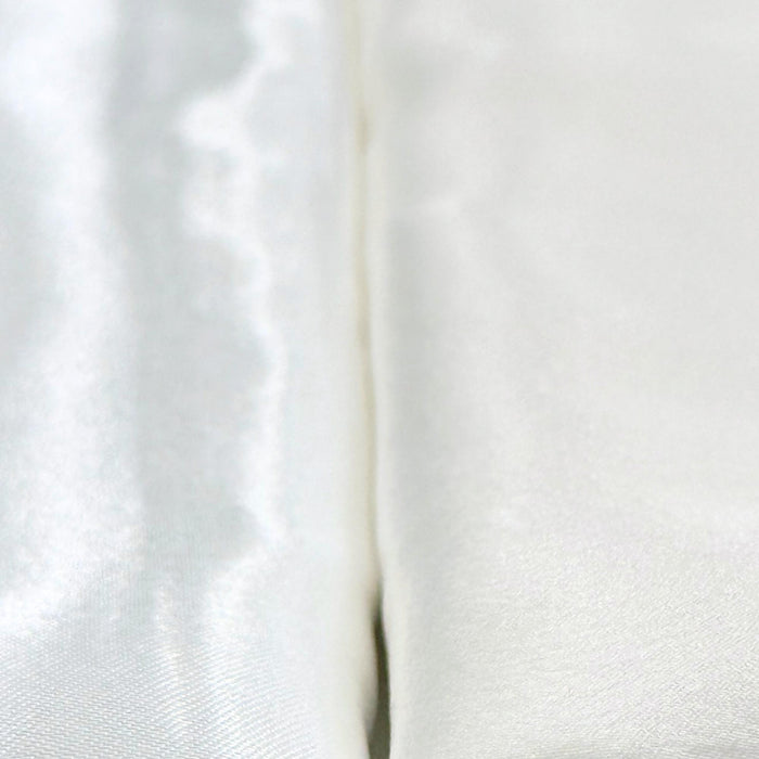 close up of ivory white silk and satin
