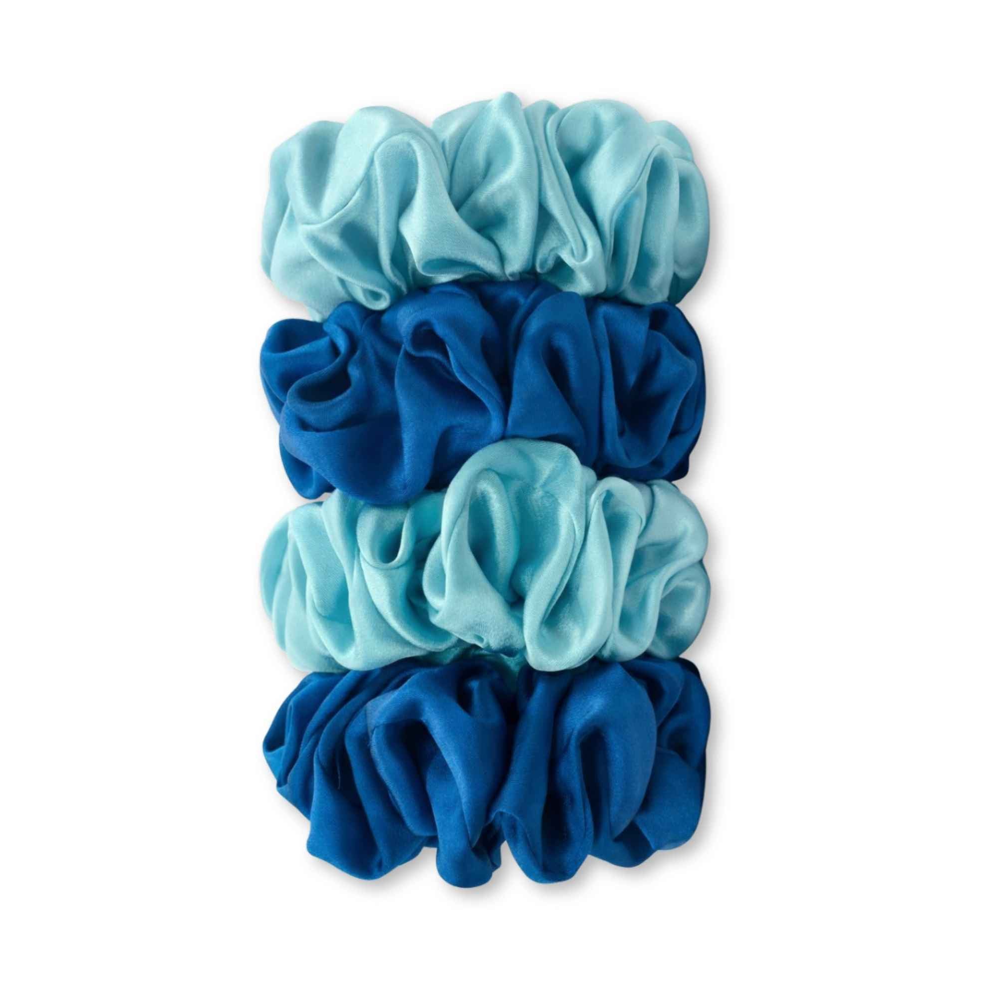 Set of Four Mixed Mulberry Silk Scrunchies