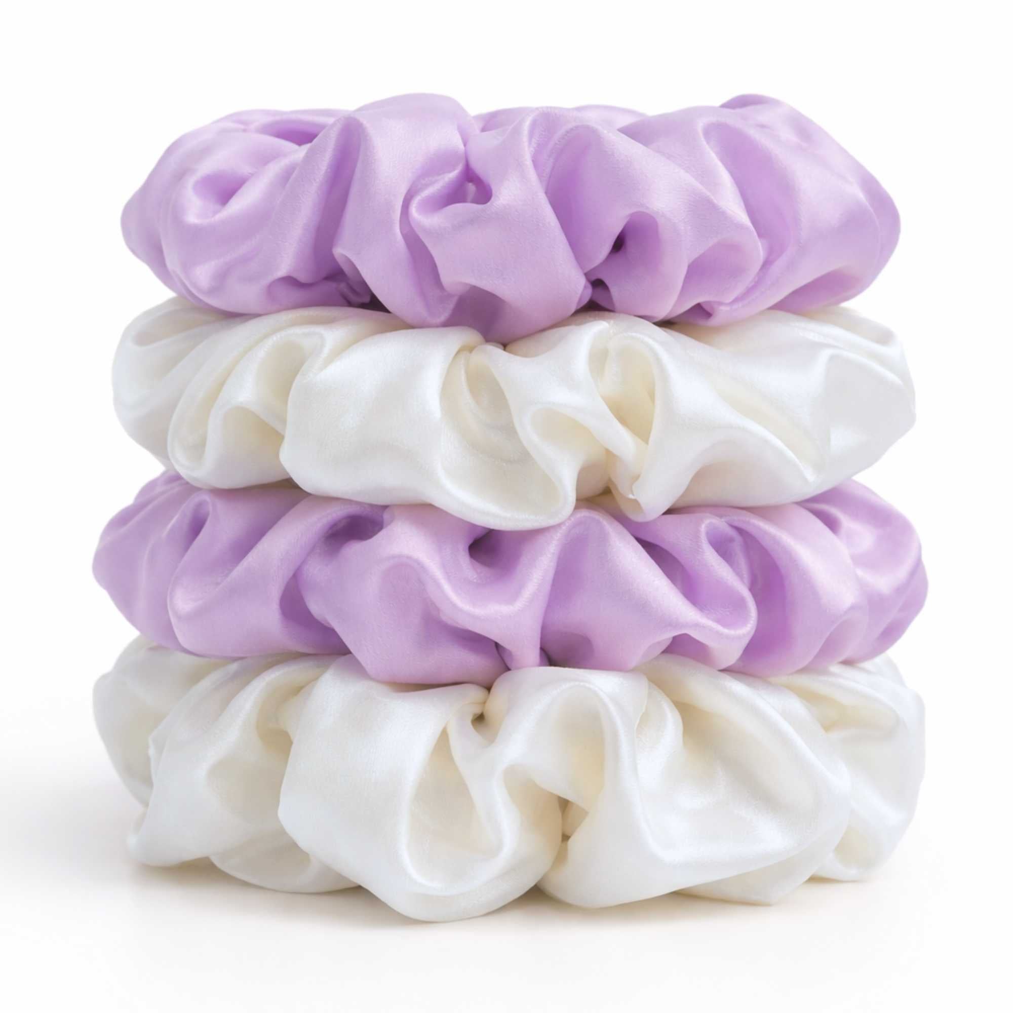 Set of Four Mixed Mulberry Silk Scrunchies