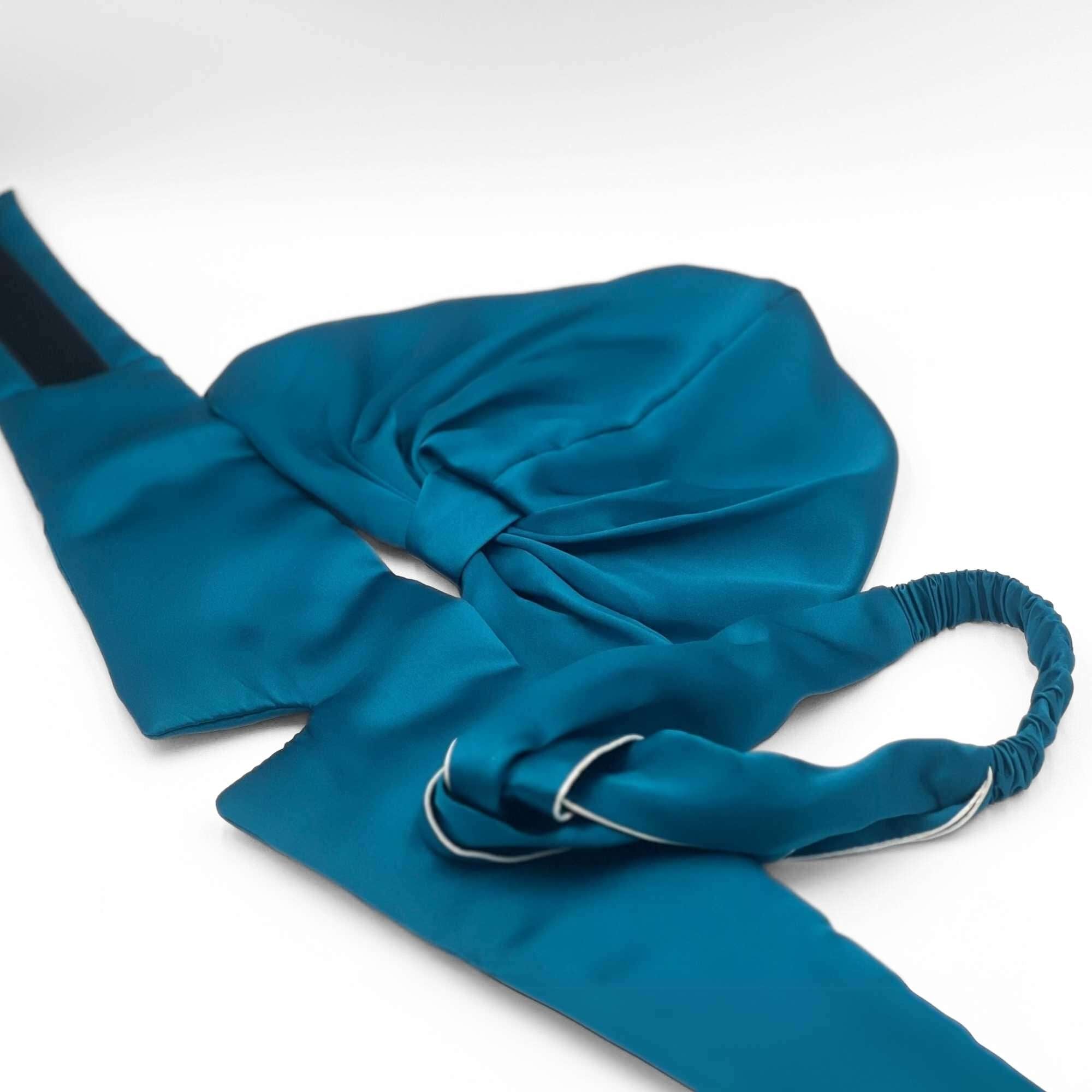 teal bonnet eye mask and headband set