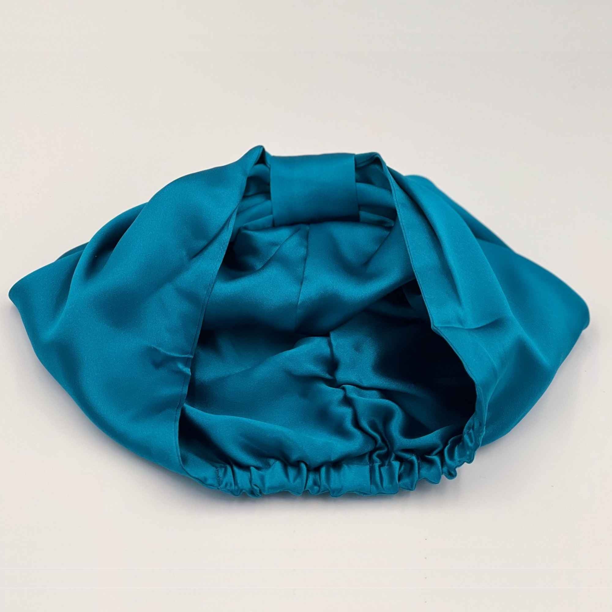 Teal Mulberry Silk Bonnet, Eye Mask and Headband Set