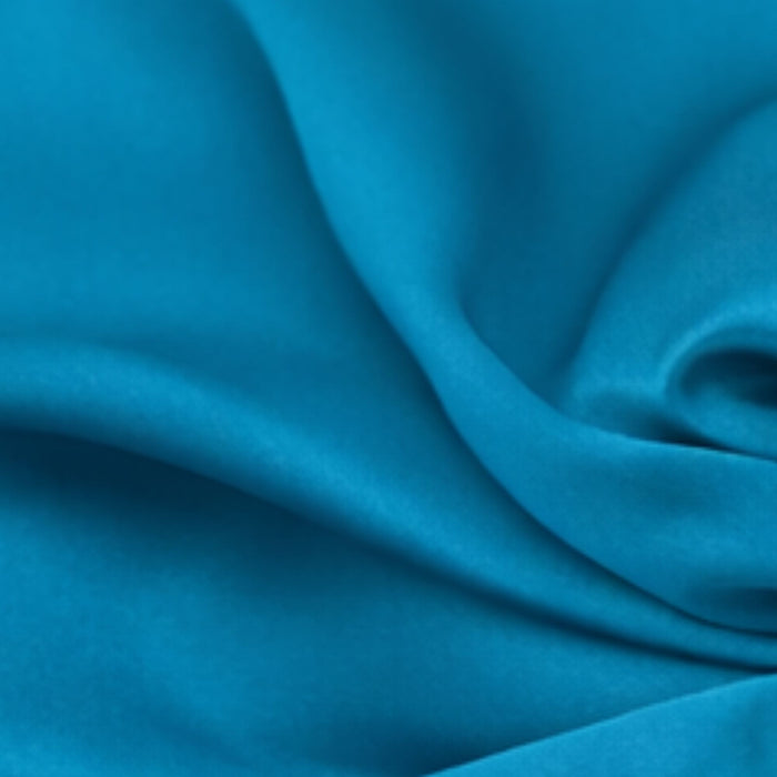 close up of the teal mulberry silk
