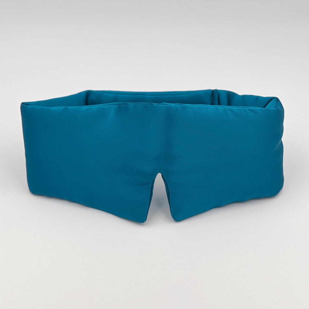 Teal silk eye mask