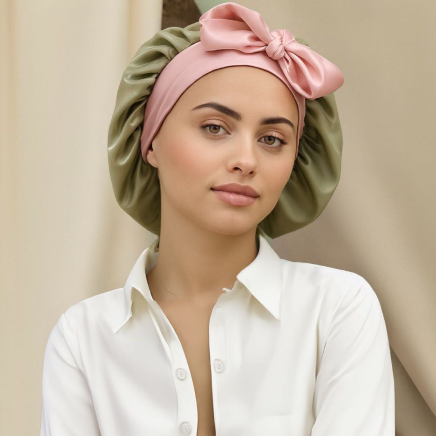 Reversible Mulberry Silk Bonnet with Ties