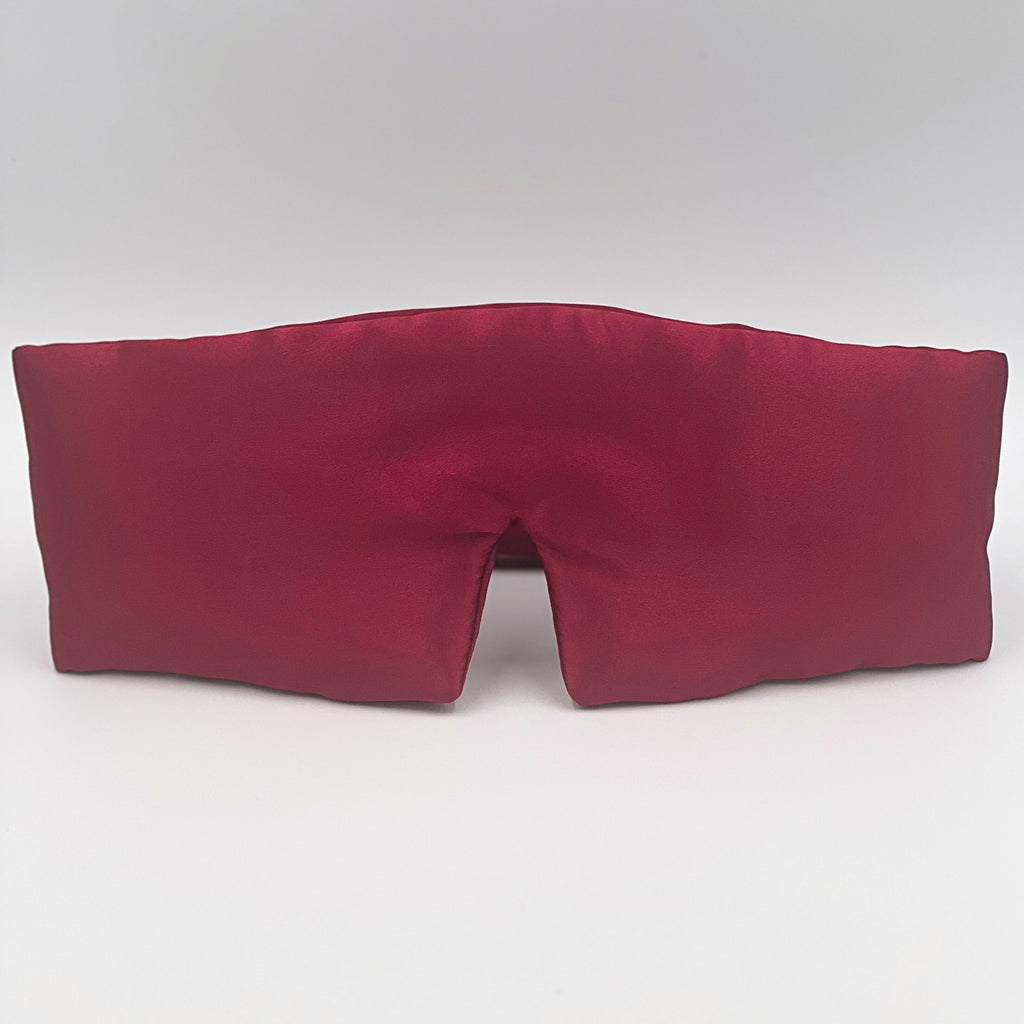 wine red padded silk eye mask